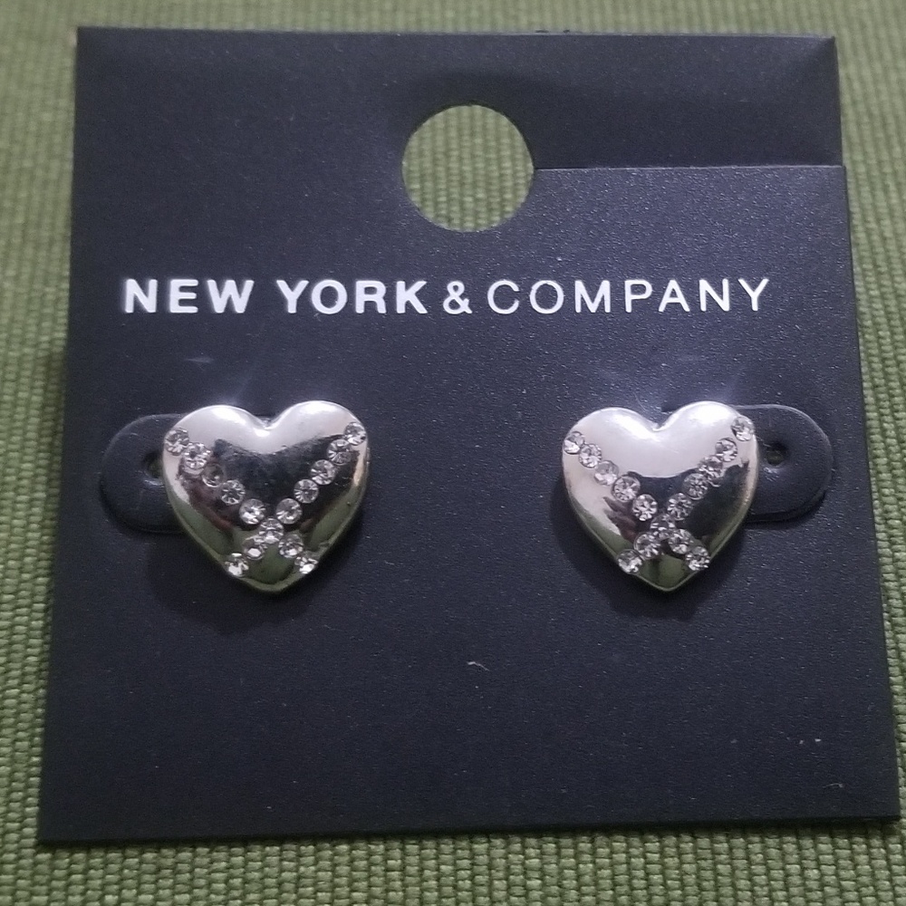 New York & Company Faux Diamond Crossed Heart